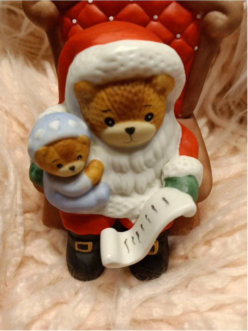 LUCY & ME 1986 Here Comes Santa Claus Music Box Santa List & Child Lucy Rigg